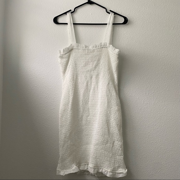 192. NWT White Smocking Bodycon Dress - Picture 10 of 11
